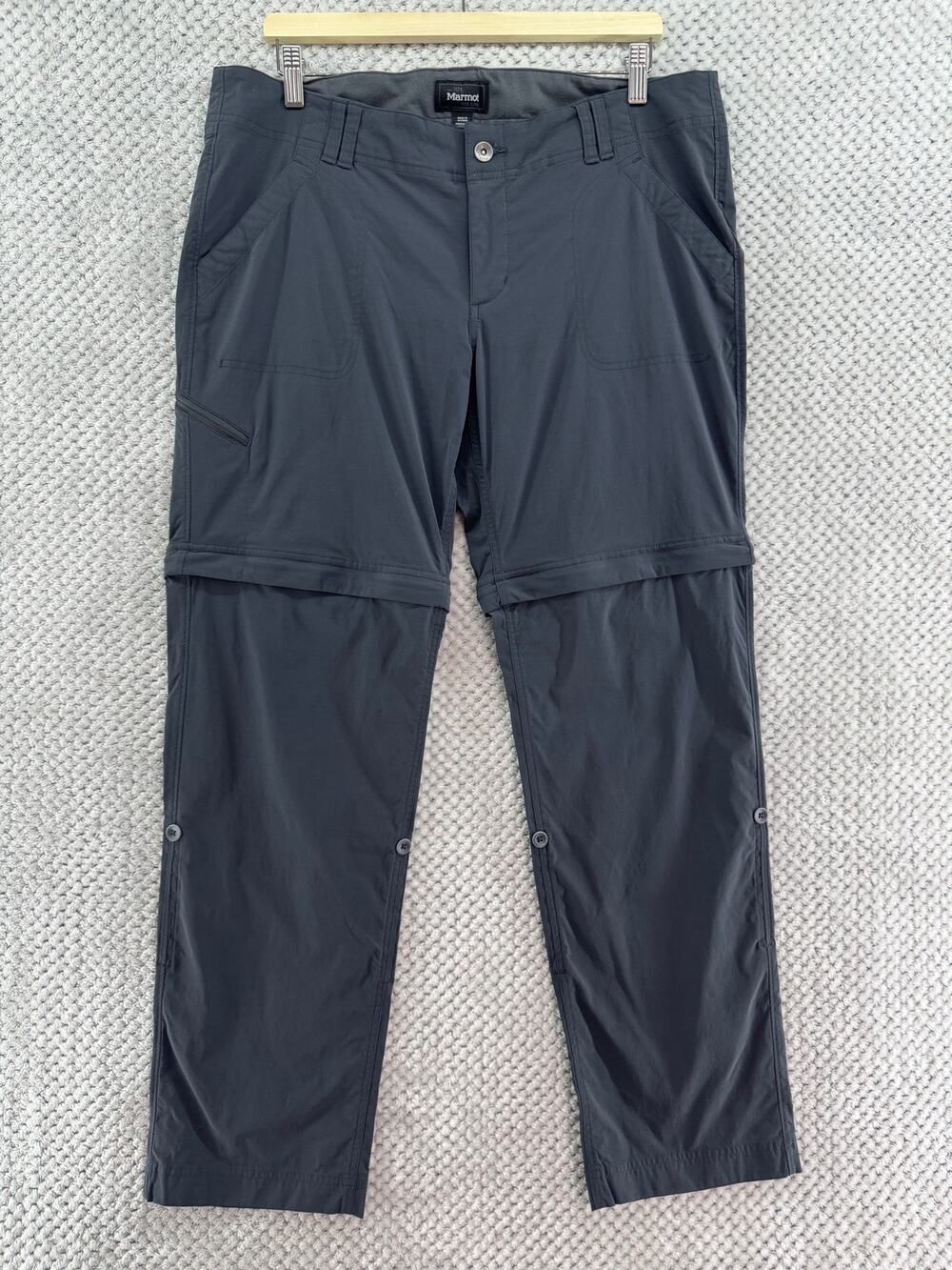 Marmot Hiking Pants Women 14 Gray Convertible Cropped Shorts Outdoors #L900958